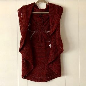 NEW One Directions Burgundy Crochet cardigan